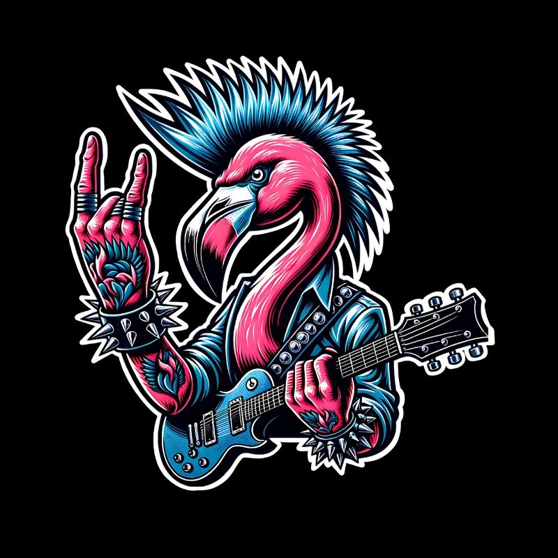 Flamingo Guitariste de Rock and Roll