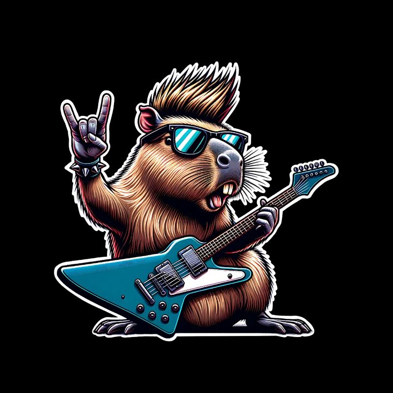 Capybara Rock and Roll Guitarist