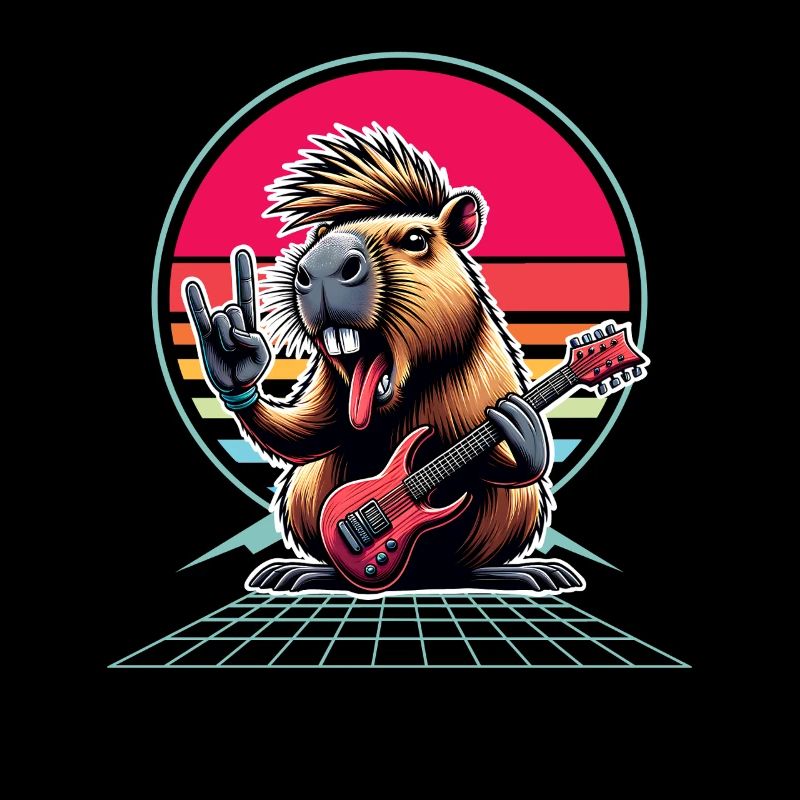 Capybara, guitariste de rock and roll