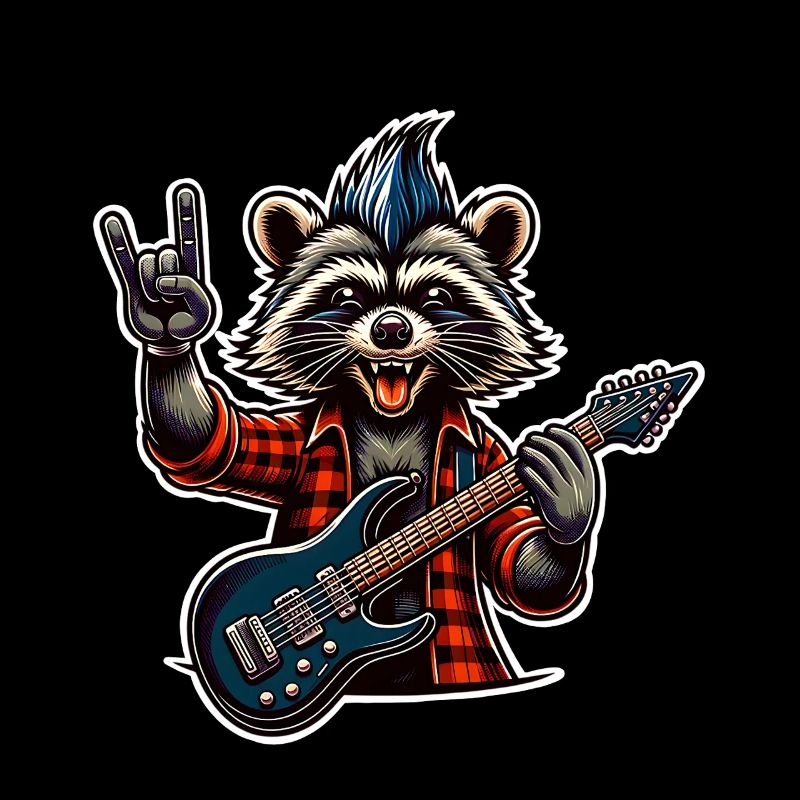 Raccoon Guitariste de rock and roll