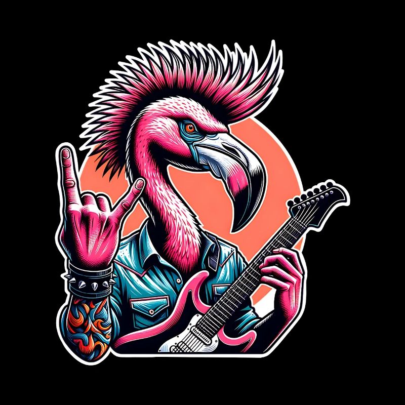 Flamingo Guitariste de Rock and Roll