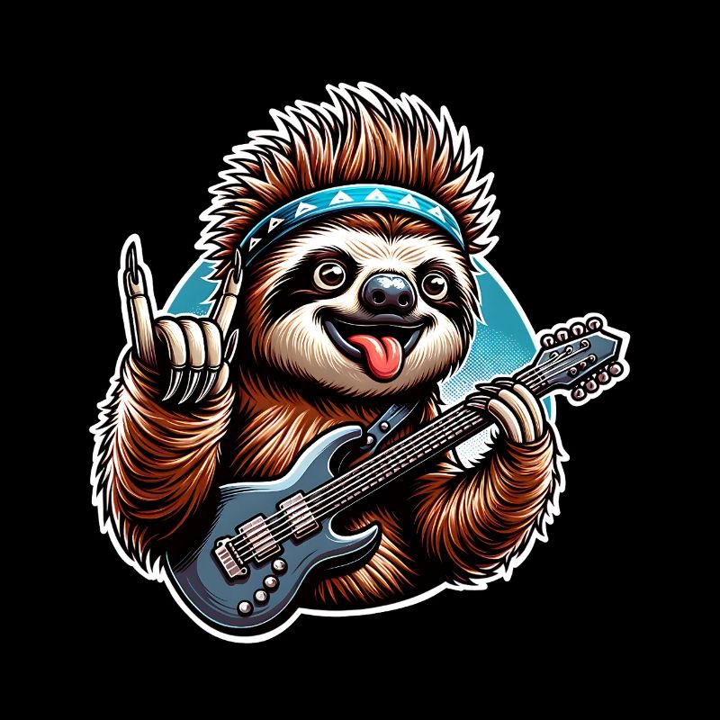 Faultier Rock and Roll Gitarrist