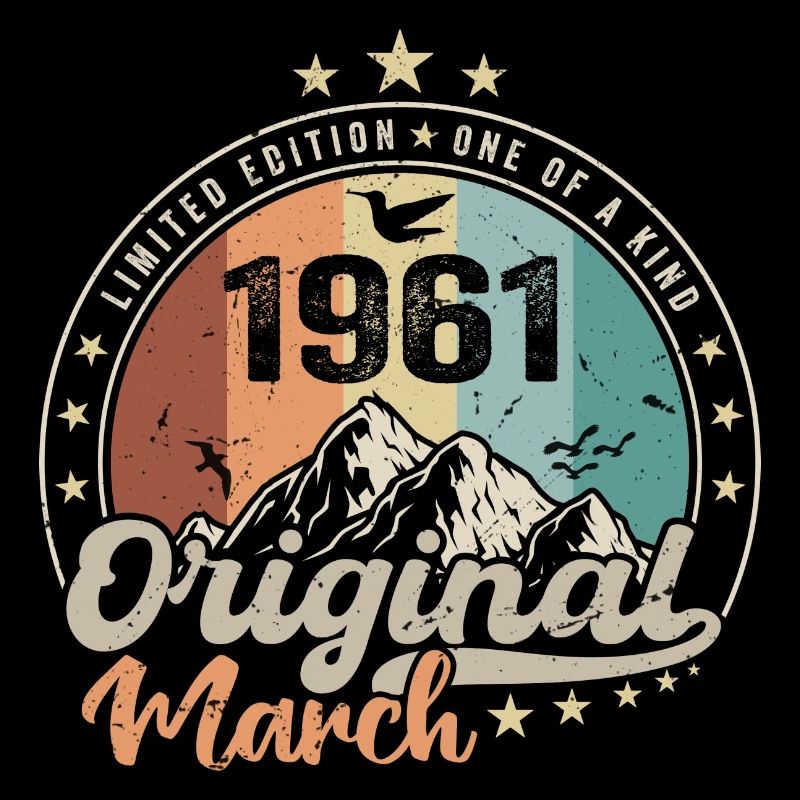 Geburtstagsgeschenk Geboren im März 1961 Retro 1961