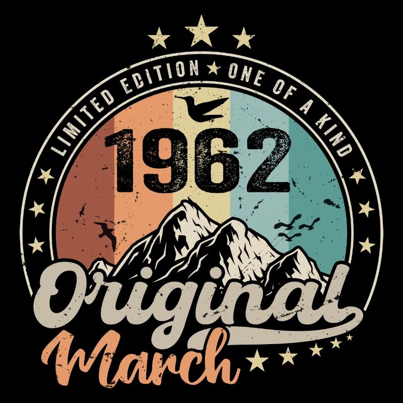 Geburtstagsgeschenk Geboren im März 1962 Retro 1962