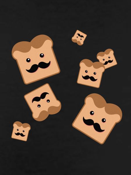 Toast with moustache