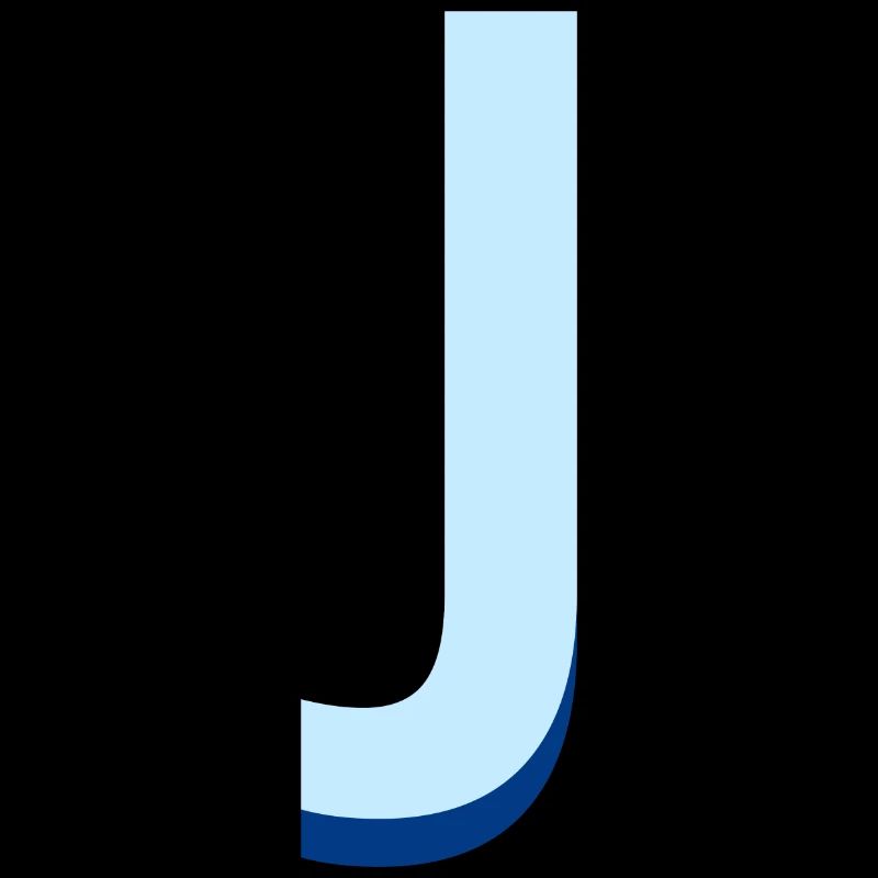 Pop und moderner blauer Buchstabe j