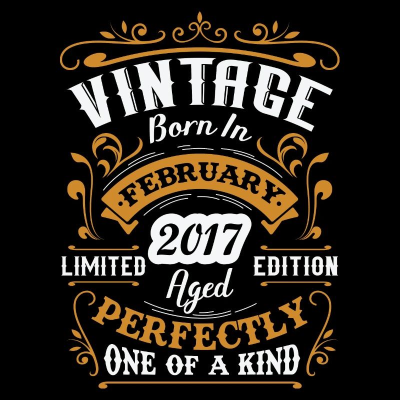 Geburtstagsgeschenk, Vintage geboren im Februar 2017
