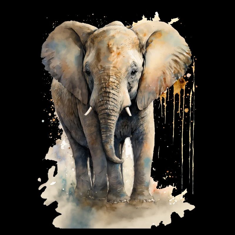 Mignon petit éléphant aquarelle