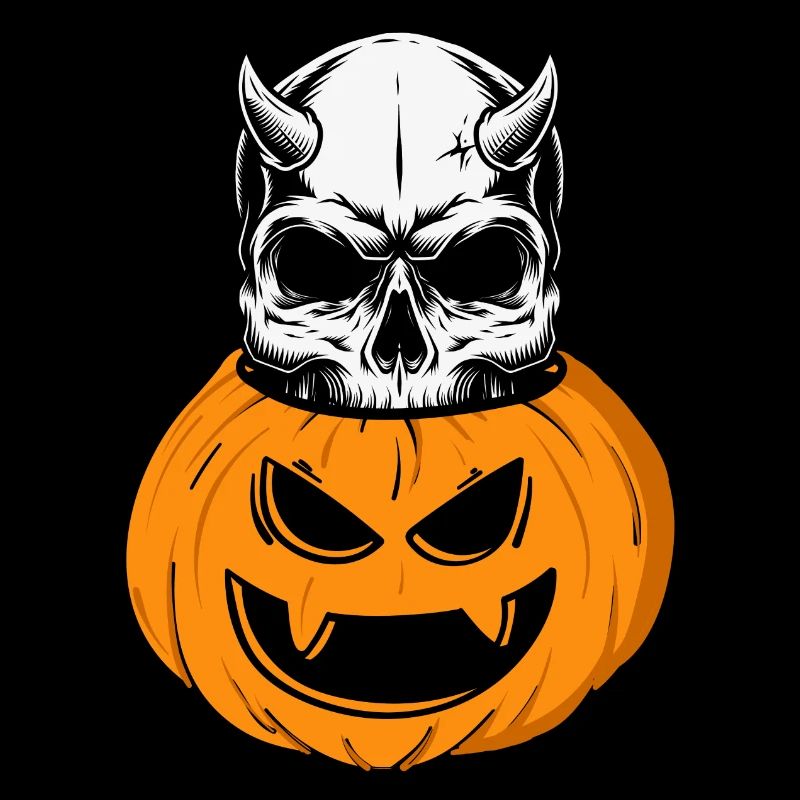 Gruseliges Jack-o'-Lantern Design mit Totenschädel