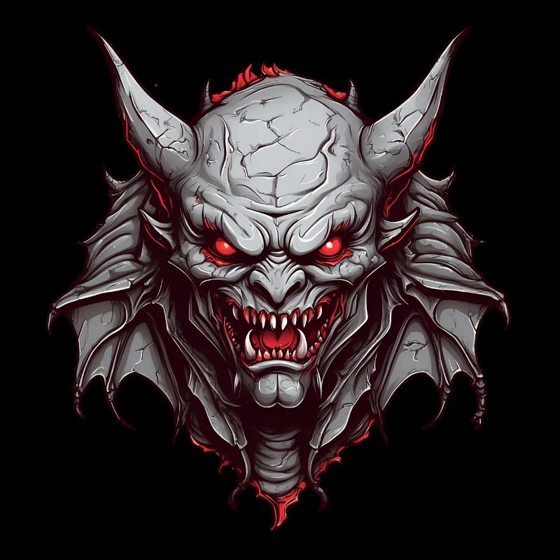 Evil demonic devil with red eyes