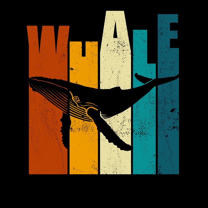 Whale - Humpback Whale - Retro - Gift