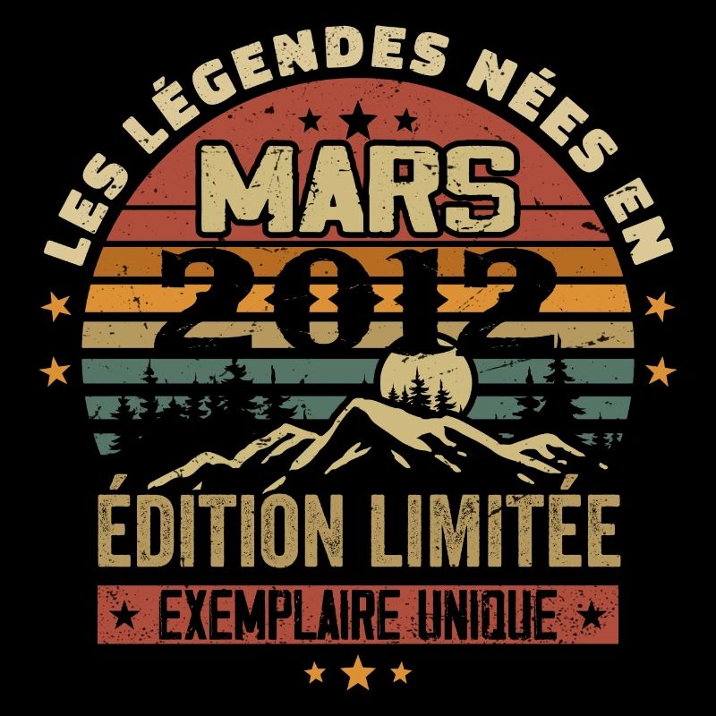 Vintage 2012 Mars Cadeau Anniversaire Rétro 2012
