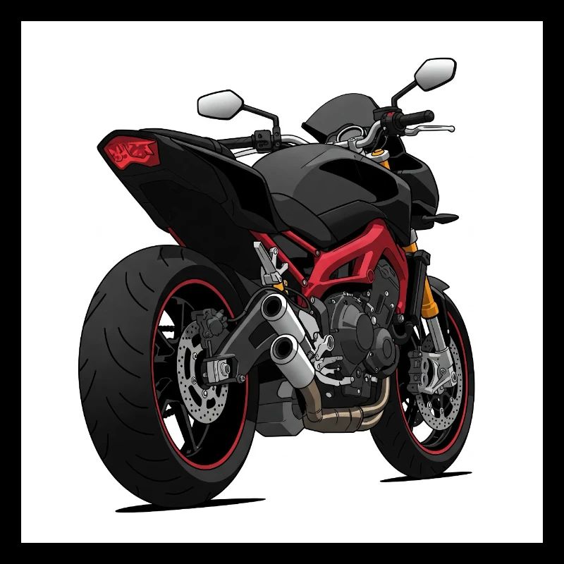 Schwarzes Motorrad Design - Sportlich