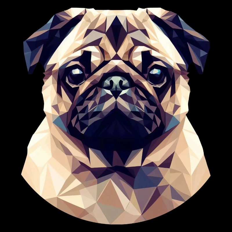 Cute Polygon Pug