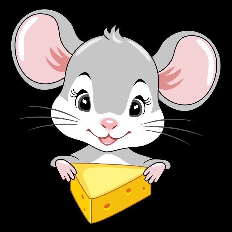 Mignon bébé souris avec un morceau de fromage