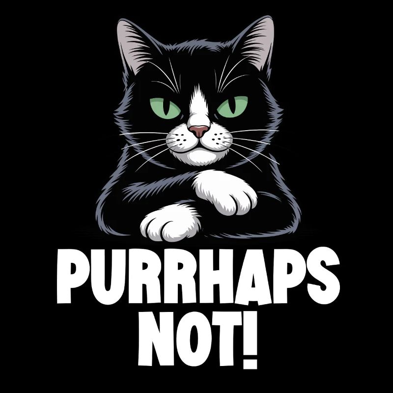 Drôle de chat noir maléfique ronronne peut-être pas