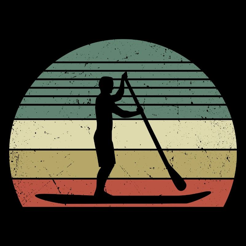 Retro Paddle Surfing