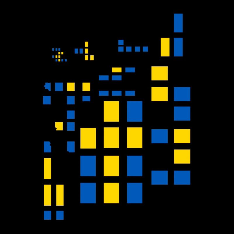 Ukraine Pixel Image Pays Drapeau Couleurs