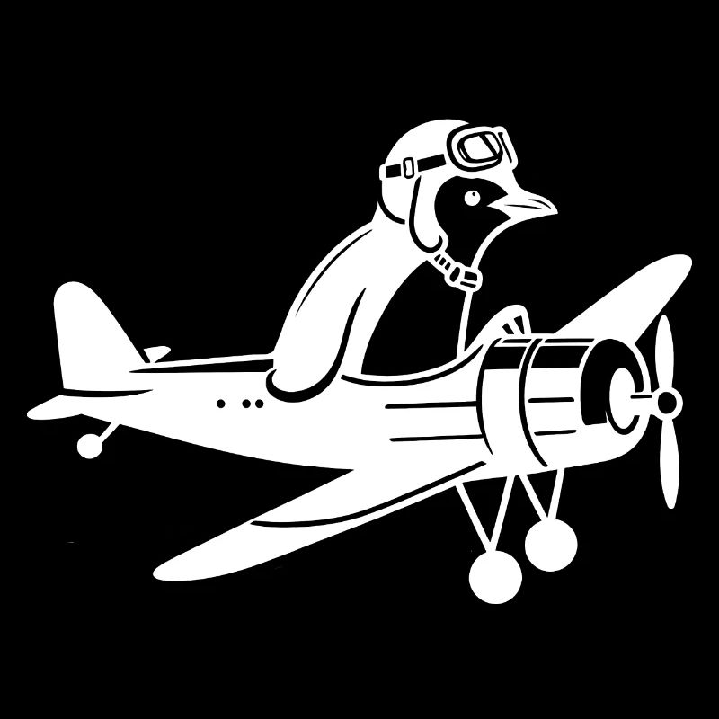 Penguin Pilot Airplane Flying Flight License