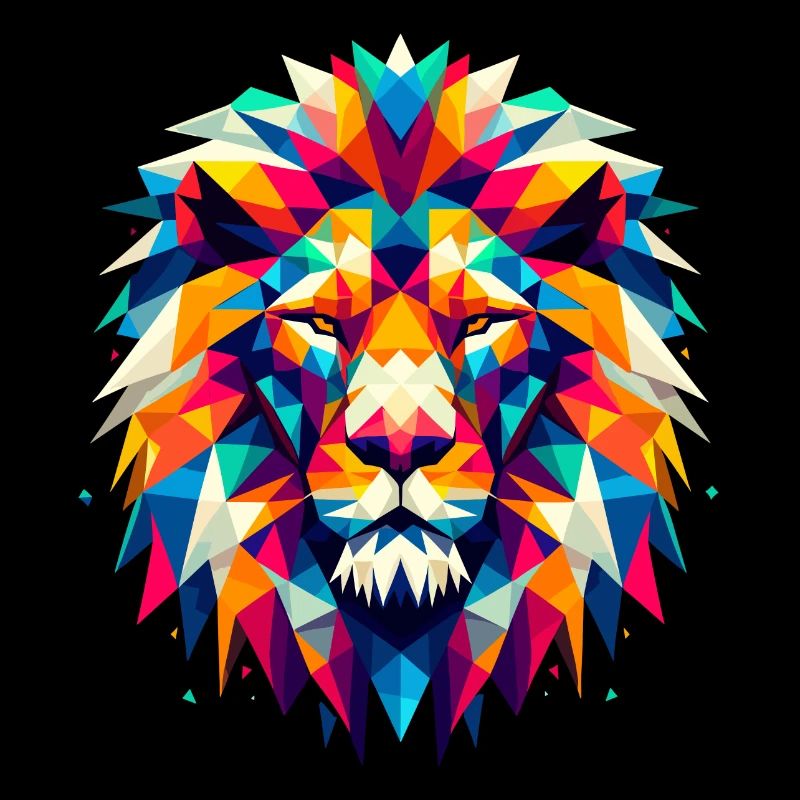 Lion Geometric Colorful Gift