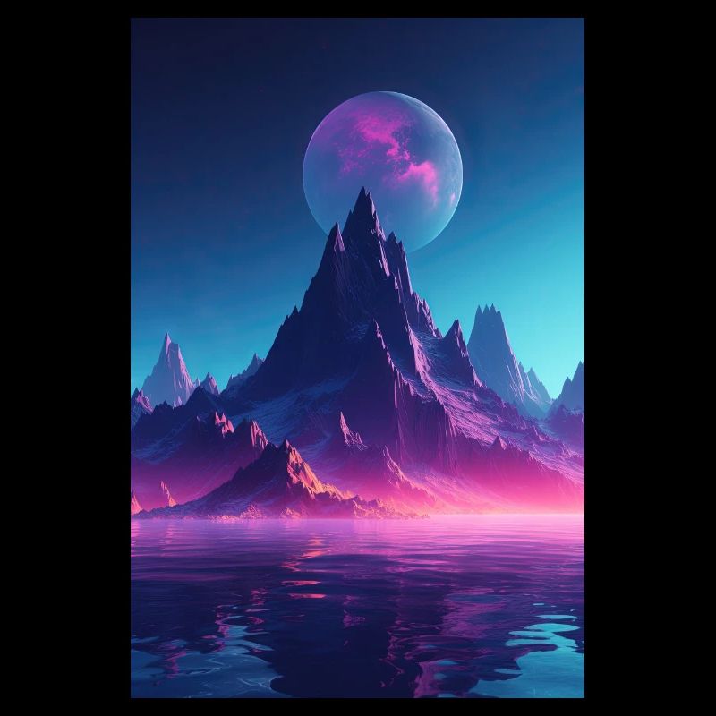 Retro Bergmelodie: Eine Synthwave Ode an der See