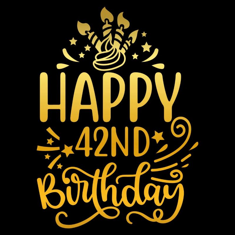 Joyeux 42e anniversaire 42 ans Idées cadeaux (Or)