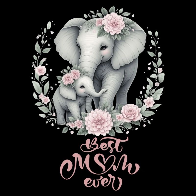 Meilleure maman de tous les temps éléphant Couronne florale maternité