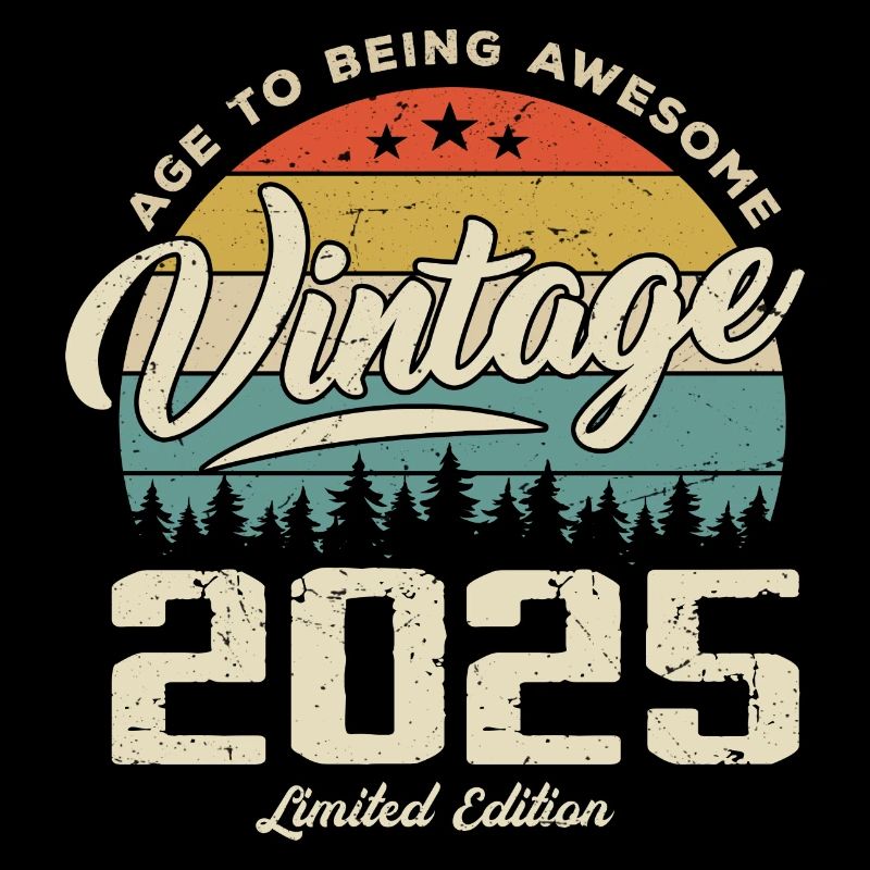 Vintage Retro Style Anniversary Gift 2025