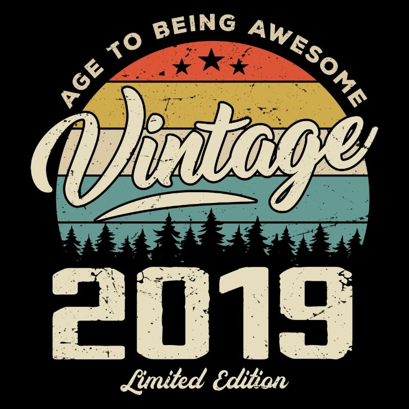 Vintage Retro Stil Jubiläumsgeschenk 2019