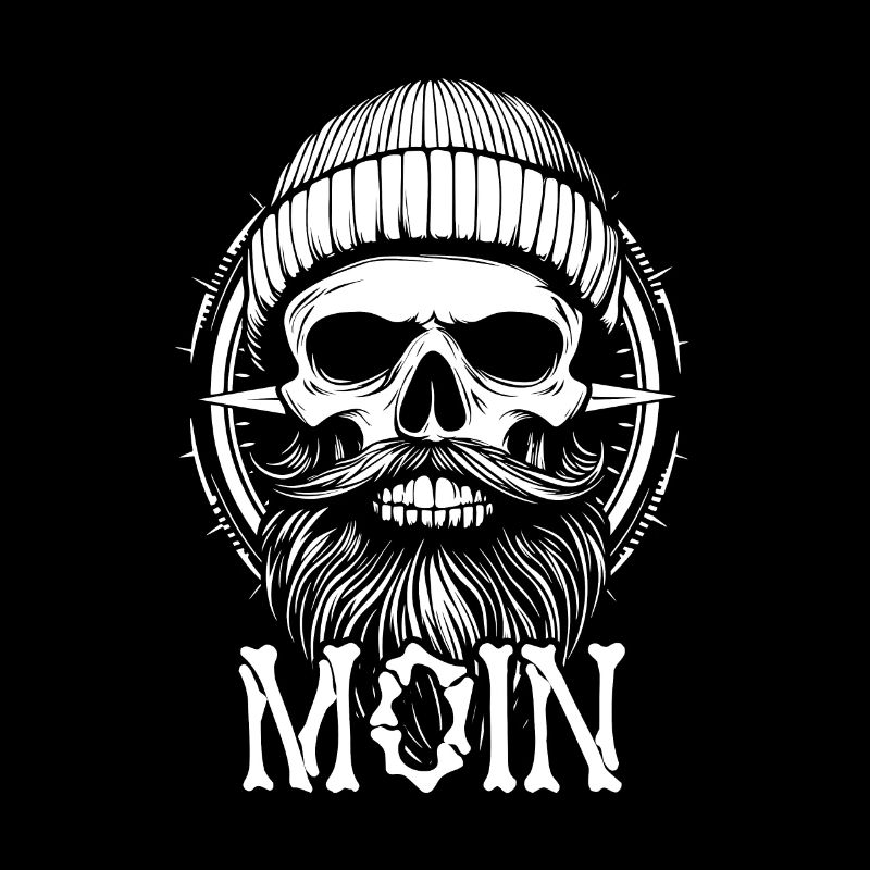 Moin - Totenkopf mit Bart - Seemann Geschenk