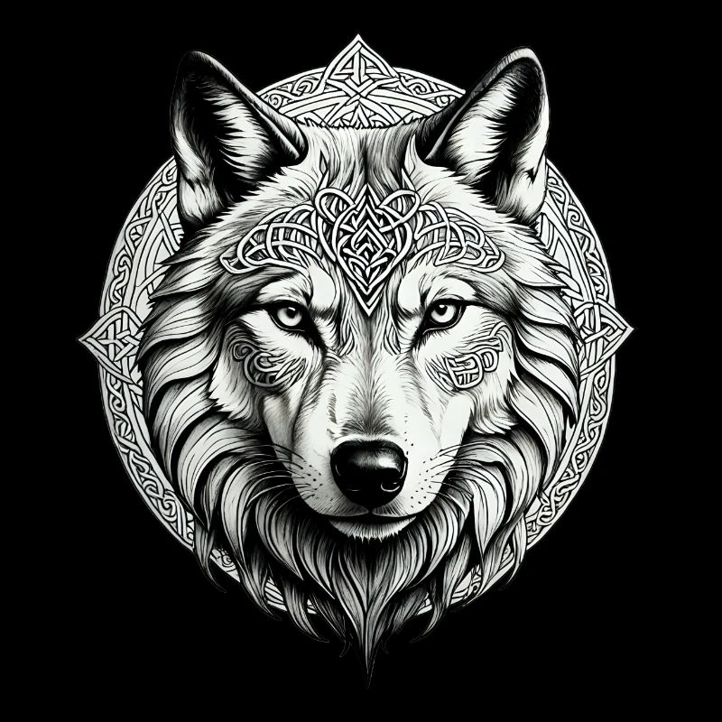 Wolf with Celtic Knot 01