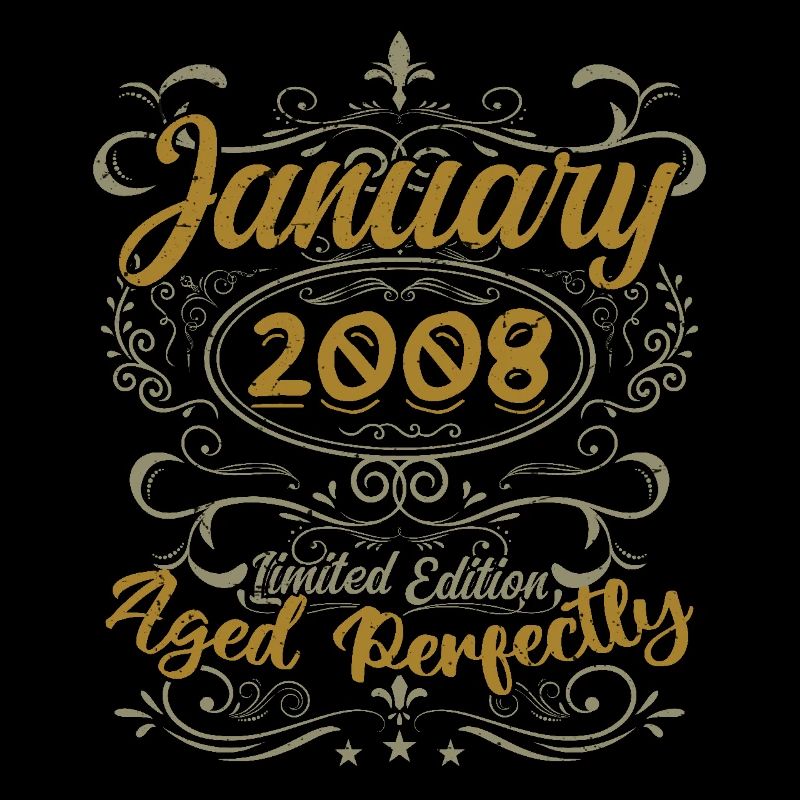 Januar Geburtstagsgeschenk Geboren im Januar 2008