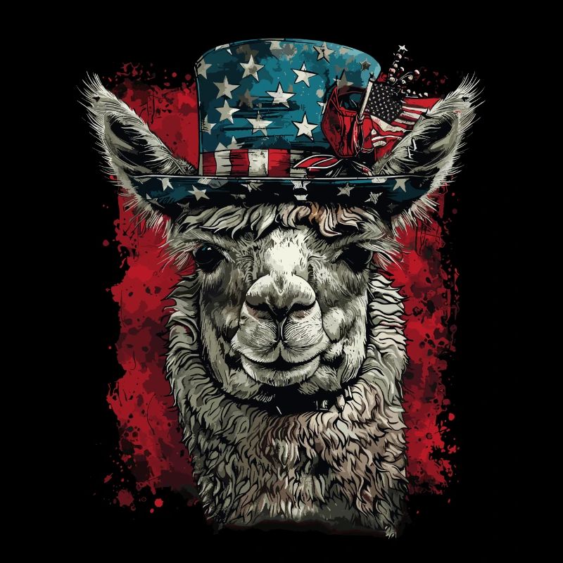 Coole Amerika Llama Sonnenbrille Patriotisch