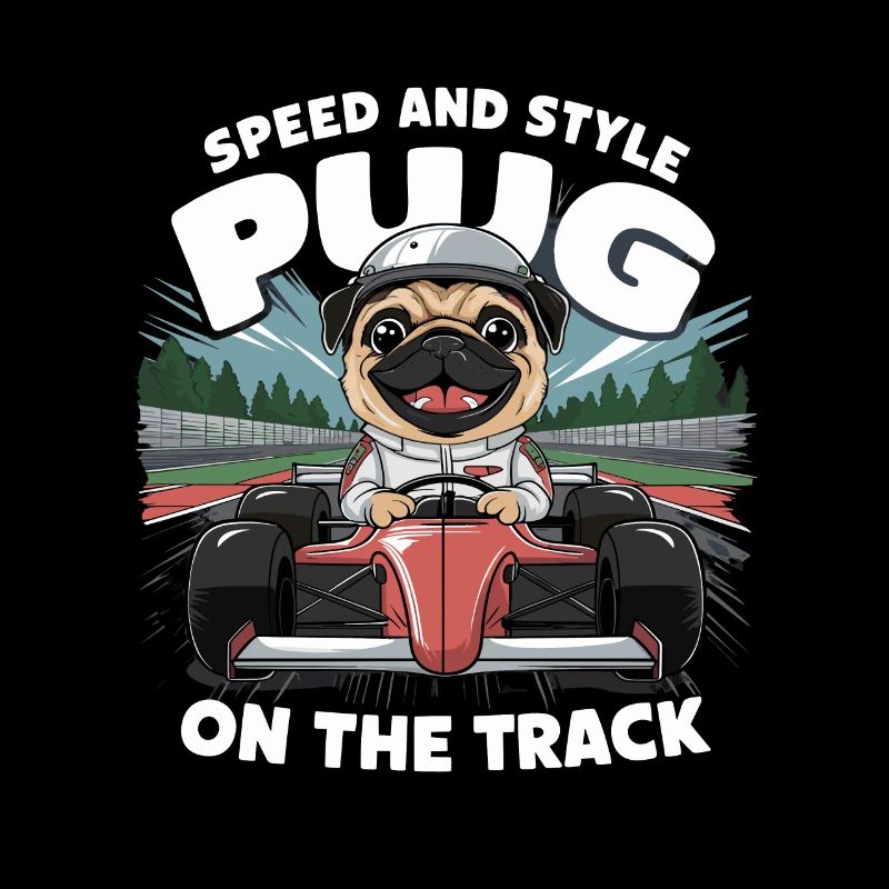 Mops Hundehalter Mops Rennfahrer Speed