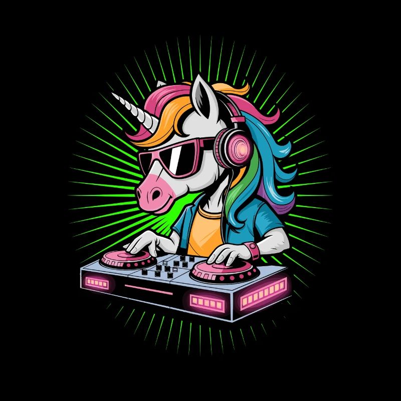 DJ Einhorn Musik Regenbogen Stil Kopfhörer