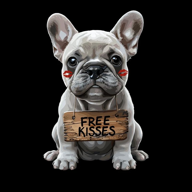 Mignon bouledogue français baisers gratuits