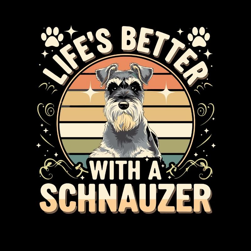 Das Leben Ist Besser Mit Einem Schnauzer Retro