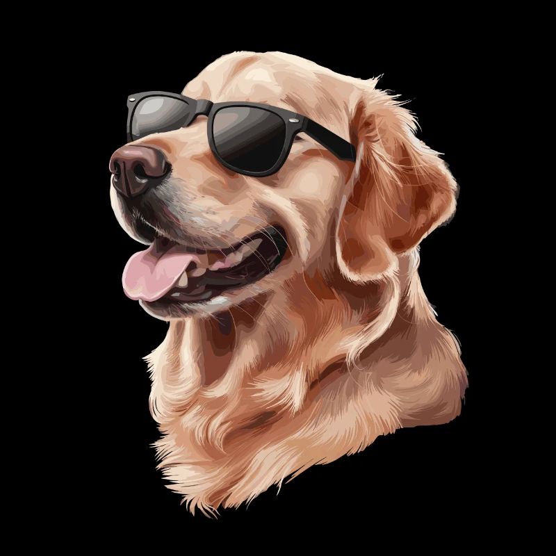Cool Golden Retriever With Sunglasses
