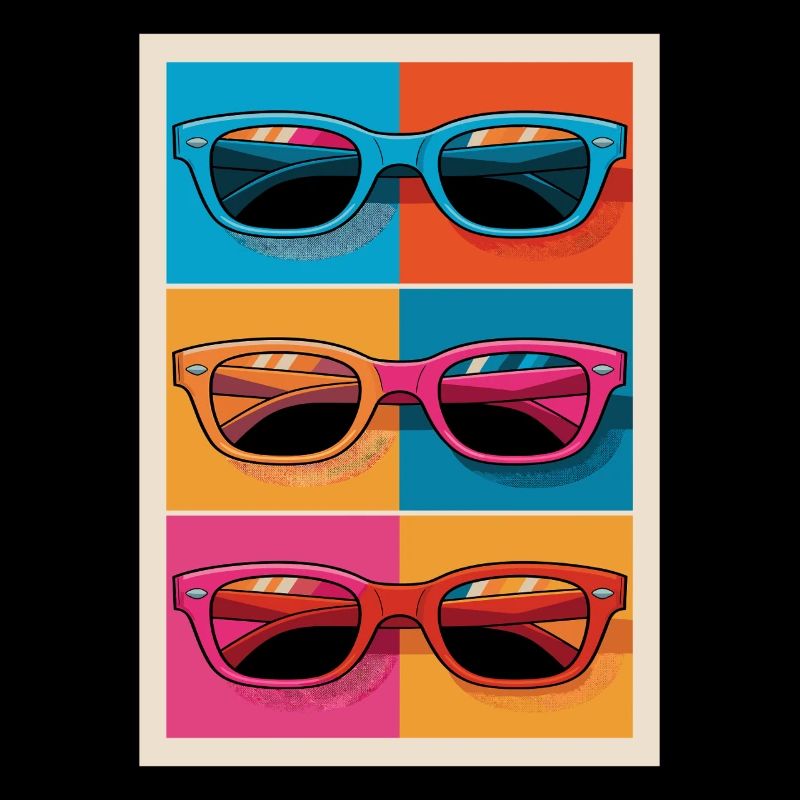 Colorful Sunglasses Pop Art Style