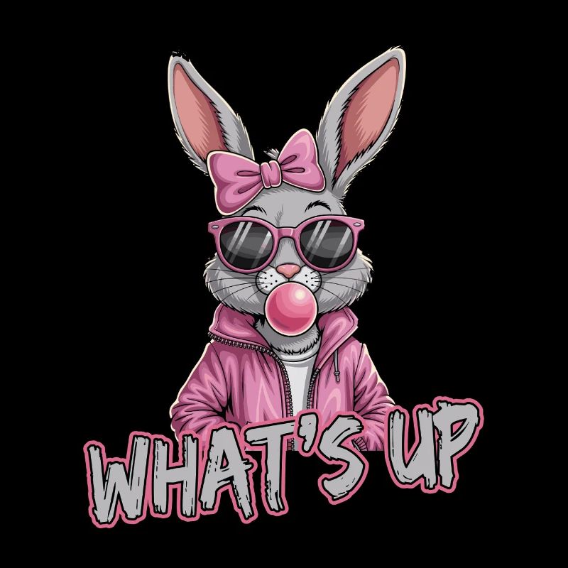 Lapin cool avec des lunettes de soleil et du chewing-gum -
