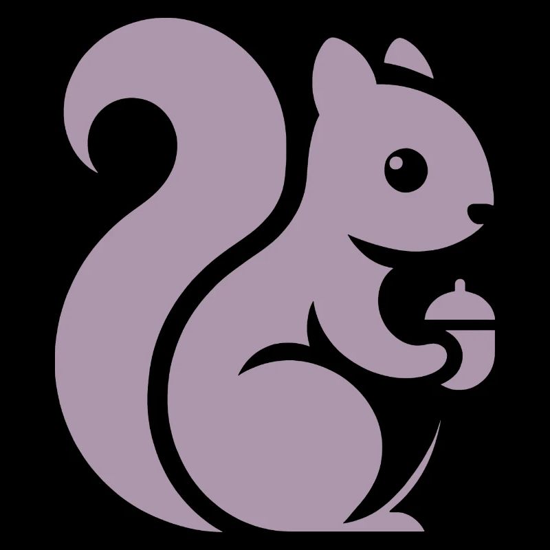 Minimalistische Eichhörnchen Silhouette mit Nuss