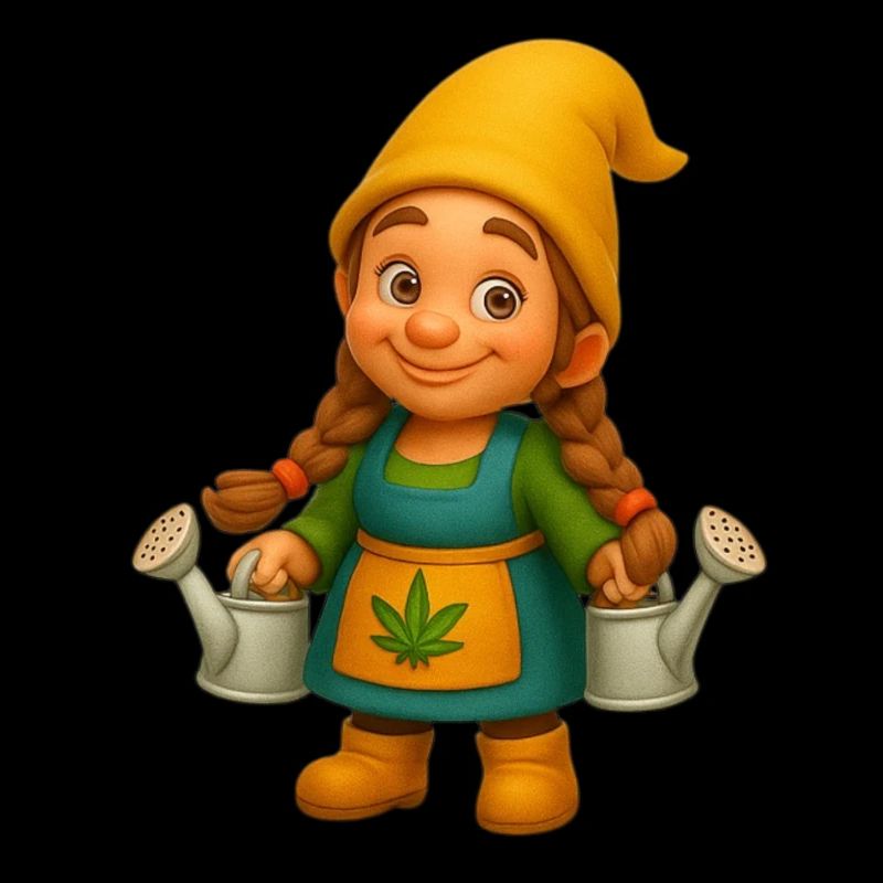 Zwergin mit Gießkannen