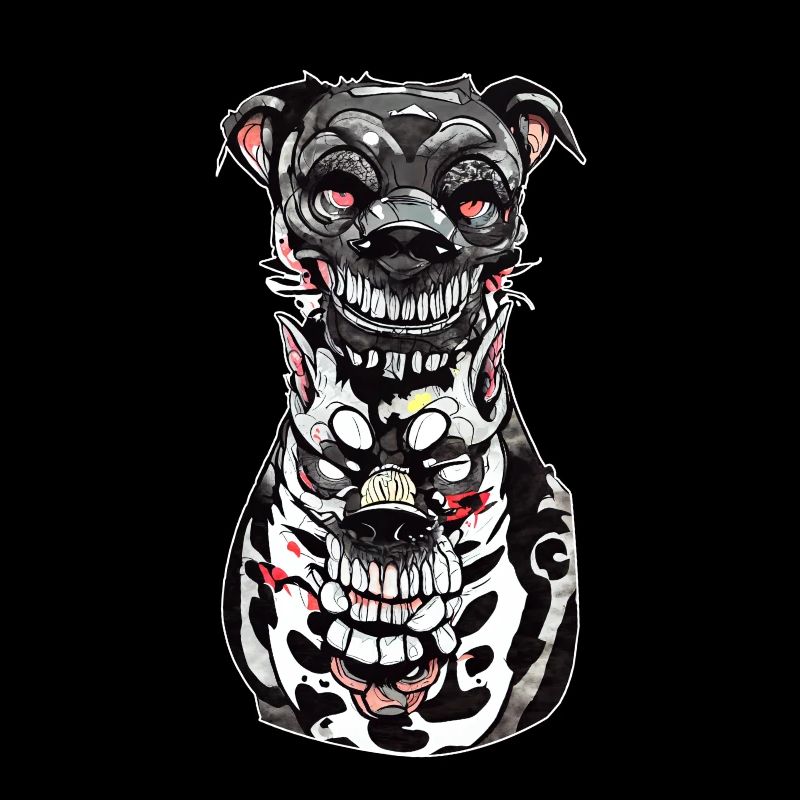 Impression d’illustration de chien sombre