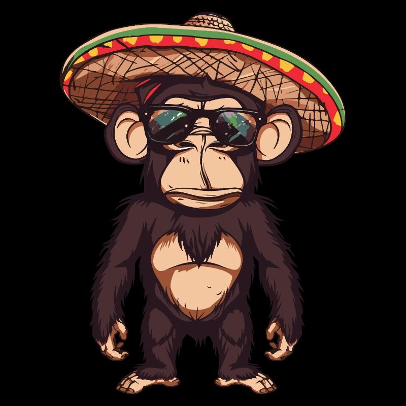 Affe Comic Lustig Sombrero