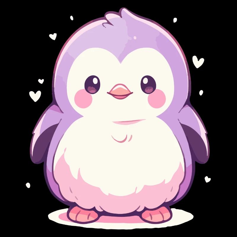 Pingouin Chibi mignon - Conception de dessin animé mignon