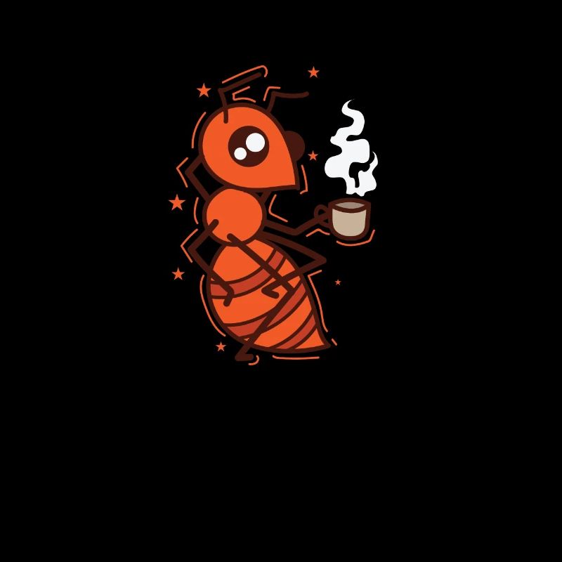 Ant drinking coffee industrious insects