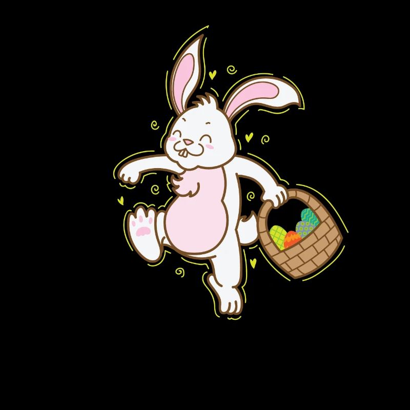 Easter bunny with basket full of Easter egg