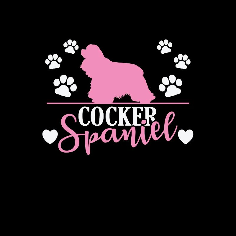 Cocker Spaniel mit Pfotenabdruck