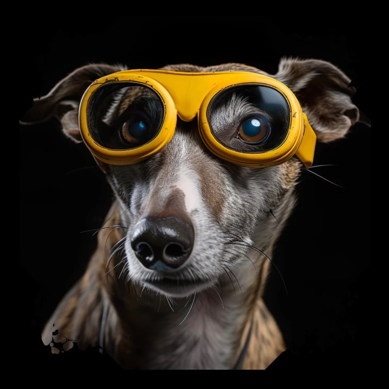 Dog with glasses