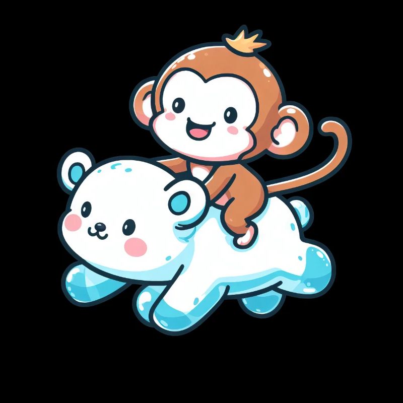 Eisbär Niedlich Begleiter Affe